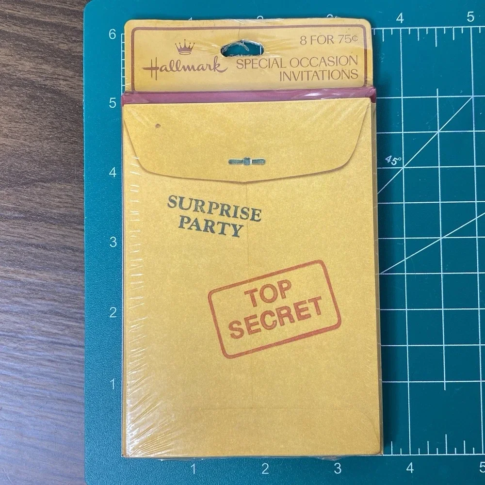 Vintage Hallmark Top Secret Surprise Party INVITATIONS 2x8pk (16 Total)